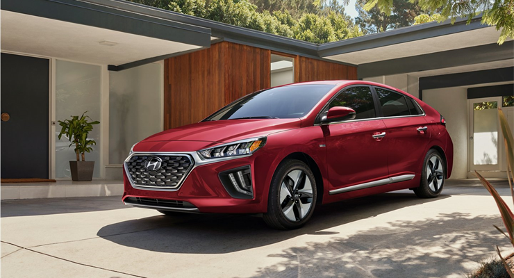 Red Hyundai IONIQ Hybrid