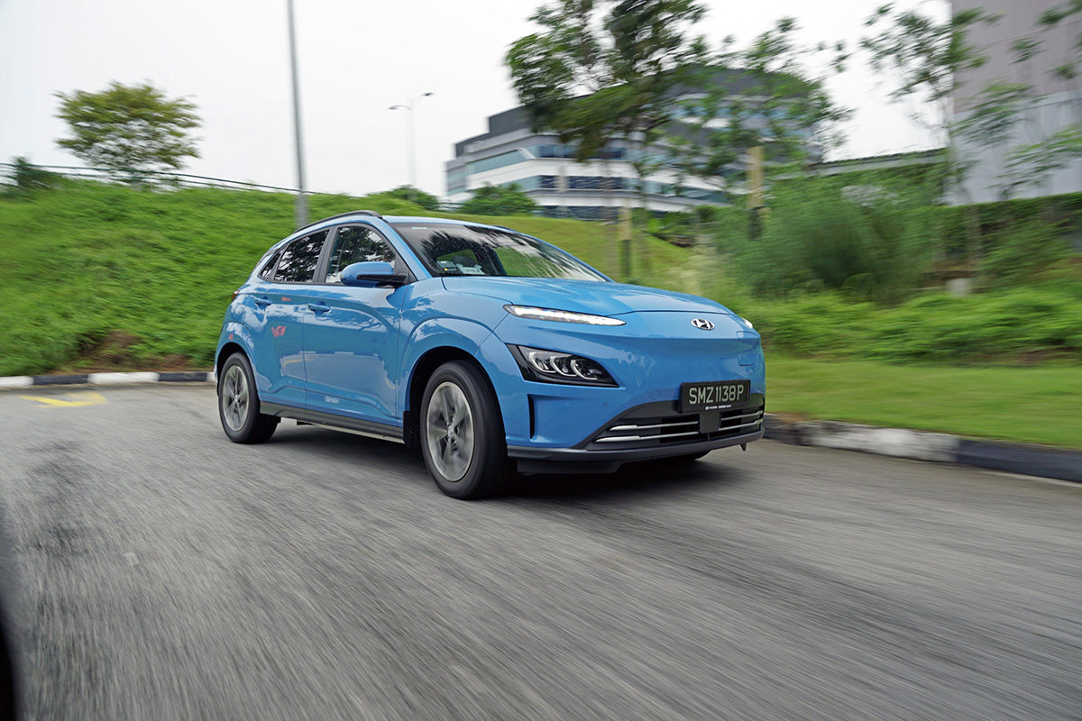 Hyundai KONA EV in motion
